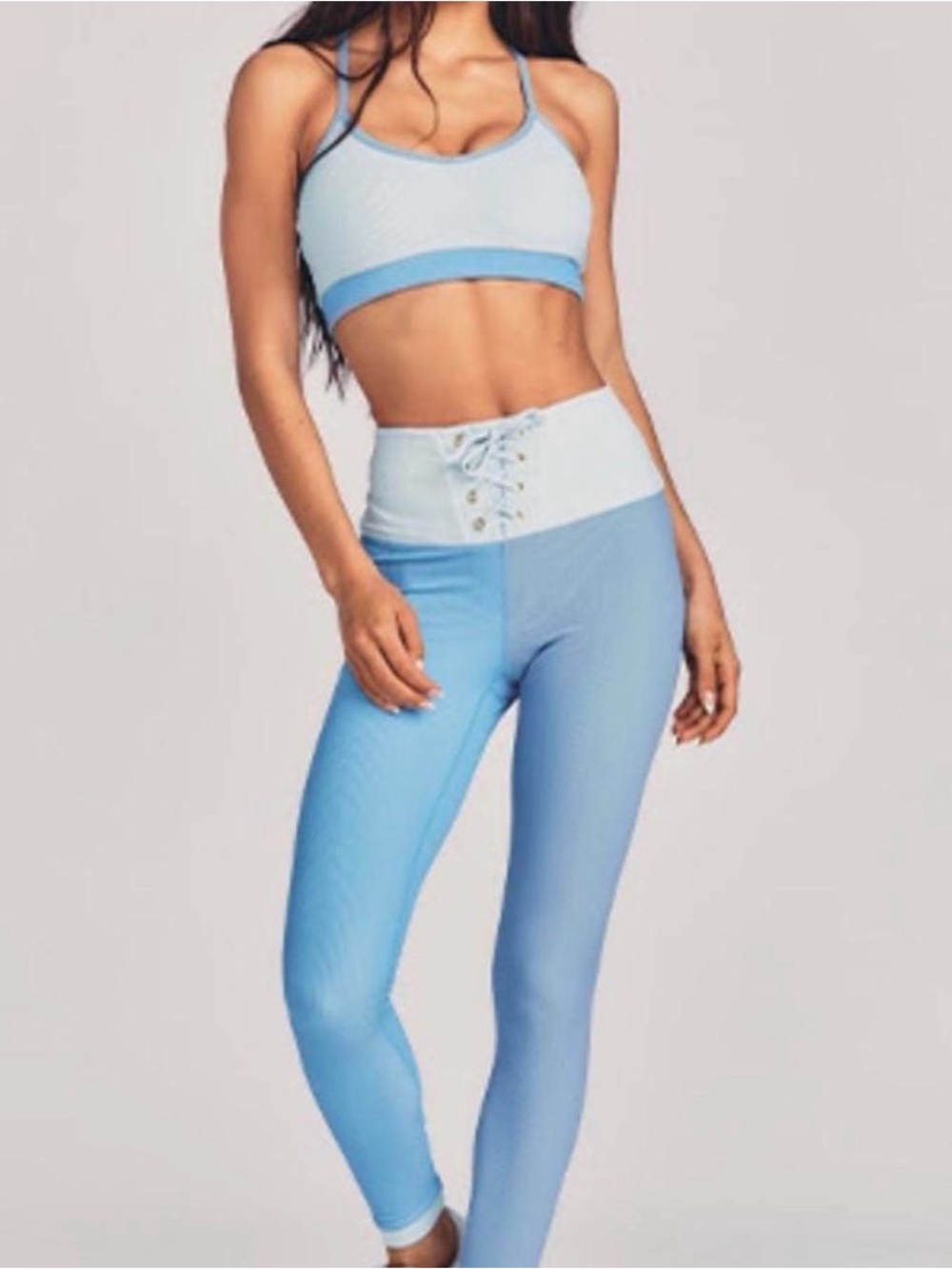 LoveShackFancy x Beach Riot blue leggings
